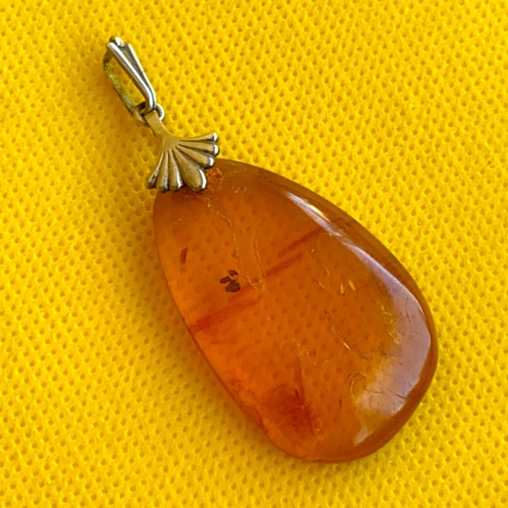 Soviet Russian genuine Amber pendant